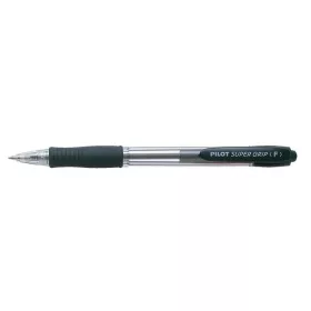   Golyóstoll, 0,22 mm, nyomógombos, PILOT "Super Grip", fekete
