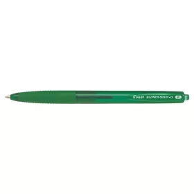   Golyóstoll, 0,22 mm, nyomógombos, PILOT "Super Grip G", zöld