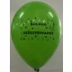 Léggömb, 26 cm, két oldalon nyomott "Boldog születésnapot", vegyes szín