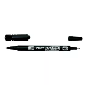   Alkoholos marker, 0,8/2 mm, kétvégű, PILOT "Twin", fekete