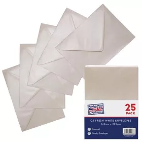   Boríték, C5, enyvezett, PUKKA PAD "Fresh White", elefántcsont fehér