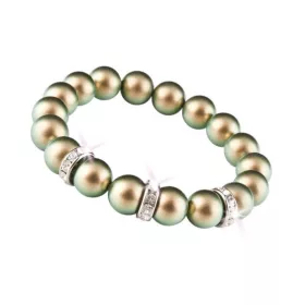   Karkötő, zöld SWAROVSKI® gyöngyből, fehér rondella kristállyal, 10mm, ART CRYSTELLA® M