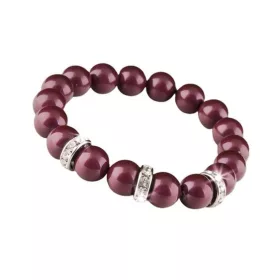   Karkötő, burgundi vörös SWAROVSKI® gyöngyből, fehér rondella kristállyal, 10mm, ART CRYSTELLA® M