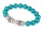 Karkötő, türkiz-fehér SWAROVSKI® gyöngyből, fehér rondella kristállyal, 10mm, ART CRYSTELLA® M