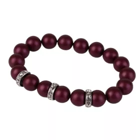   Karkötő, bíborlila SWAROVSKI® gyöngyből, fehér rondella kristállyal, 10mm, ART CRYSTELLA® M