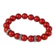 Karkötő, tűzpiros SWAROVSKI® gyöngyből, fehér rondella kristállyal, 10mm, ART CRYSTELLA® M