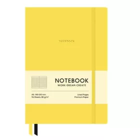   Jegyzetfüzet, A5, kockás, 96 lap, puhafedeles, SHKOLYARYK "Genius", Citrom