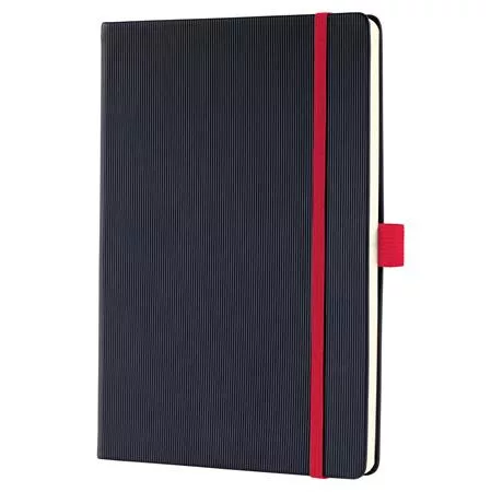 Jegyzetfüzet, exkluzív, A5, kockás, 97 lap, keményfedeles, SIGEL "Conceptum Red Edition", fekete-piros