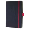 Jegyzetfüzet, exkluzív, A5, vonalas, 97 lap, keményfedeles, SIGEL "Conceptum Red Edition", fekete-piros