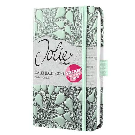 Naptár, A6, heti, 2026, kemény borító, SIGEL "Jolie", Enchanted Nature