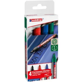   Alkoholos marker készlet, 1,5-3 mm, kúpos, EDDING "300", 4 különböző szín