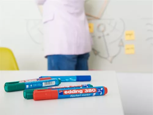 Flipchart marker, 1,5-3 mm, kúpos, EDDING "380", piros