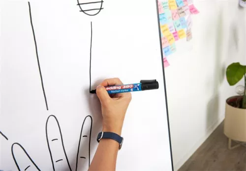 Flipchart marker, 1,5-3 mm, kúpos, EDDING "380", piros