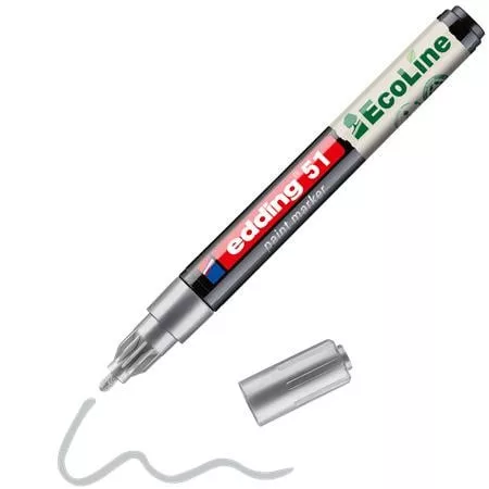 Lakkmarker, 1-2 mm, EDDING "51", ezüst