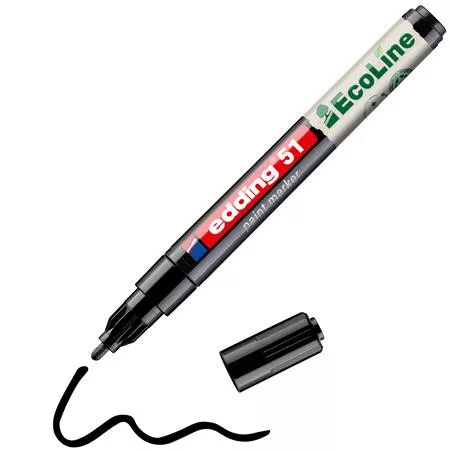 Lakkmarker, 1-2 mm, EDDING "51", fekete