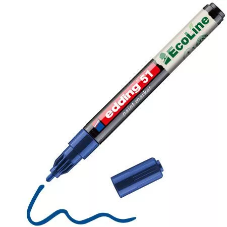 Lakkmarker, 1-2 mm, EDDING "51", kék