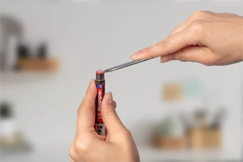 Lakkmarker, 1-2 mm, EDDING "51", piros