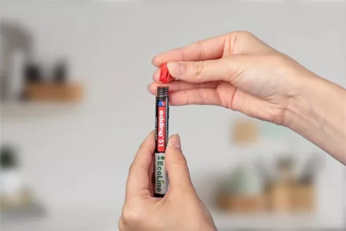 Lakkmarker, 1-2 mm, EDDING "51", piros