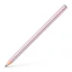 Grafitceruza, B, háromszögletű, FABER-CASTELL "Sparkle Jumbo",  metál rózsaszín