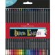 Színes ceruza készlet, háromszögletű, FABER-CASTELL "Black Edition",  24 különböző szín