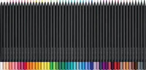 Színes ceruza készlet, háromszögletű, FABER-CASTELL "Black Edition",  50 különböző szín