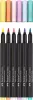 Ecsetirón készlet, FABER-CASTELL "Black Edition", 6 különböző pasztell szín
