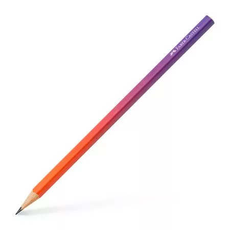 Grafitceruza, B, háromszögletű, FABER-CASTELL "Flow", piros-lila