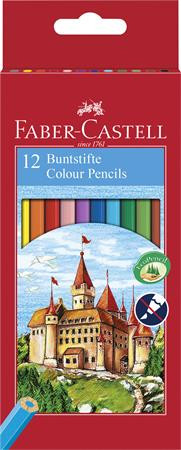 Színes ceruza készlet, hatszögletű, FABER-CASTELL "Classic", 12 különböző szín