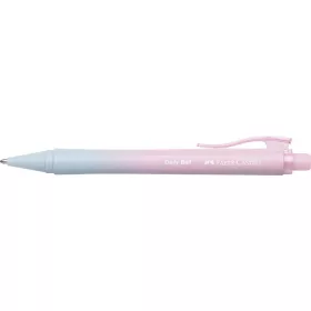   Golyóstoll, 1 mm, XB, nyomógombos, rózsa-égkék tolltest, FABER-CASTELL "Daily Ball Flow", kék