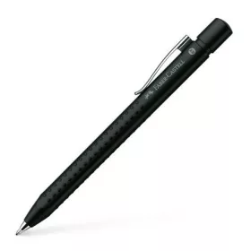   Golyóstoll, 1 mm, XB, nyomógombos, metál fekete tolltest, FABER-CASTELL "Grip-2011", kék