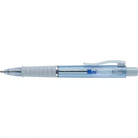  Golyóstoll, 1 mm, XB, nyomógombos, égkék testszín, FABER-CASTELL "Poly Ball View Aurora", kék