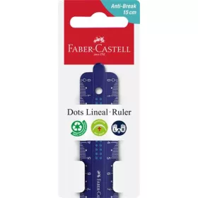   Vonalzó, műanyag, törhetetlen, 15 cm, FABER-CASTELL "Pöttyös", vegyes színek
