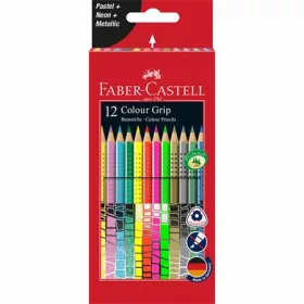   Színes ceruza készlet, háromszögletű, FABER-CASTELL "Colour Grip", 12 különböző szín