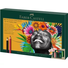   Színes- és grafitceruza készlet, FABER-CASTELL "Polychromos & Pitt Graphite Matt" , 50 db-os szett