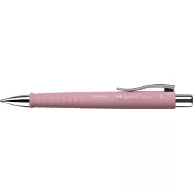   Golyóstoll, 1 mm, XB, nyomógombos, rózsaszín tolltest, FABER-CASTELL "Poly Ball", kék