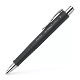   Golyóstoll, 1 mm, XB, nyomógombos, feketek tolltest, FABER-CASTELL "Poly Ball", kék