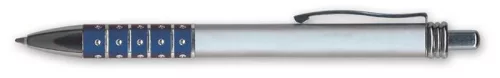 Golyóstoll, 0,6 mm, nyomógombos, vegyes színű fogórész, GRANIT "D550", kék