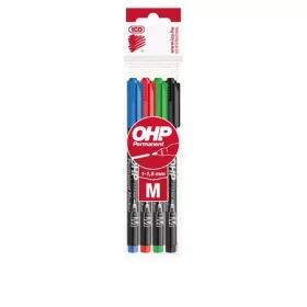   Alkoholos marker készlet, OHP, 1-1,5 mm, M, ICO, 4 különböző szín