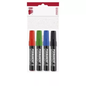   Alkoholos marker készlet, 1-3 mm, kúpos, ICO "Permanent 11", 4 különböző szín