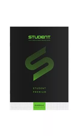 Füzet, tűzött, A4, kockás, 32 lap, ICO "Student Premium", "87-32", fekete