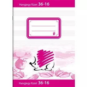   Füzet, tűzött, A5, hangjegy, 16 lap, ICO "Süni", "36-16"