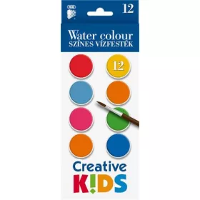   Vízfesték, 12 darabos, 28 mm, ICO "Creative Kids"