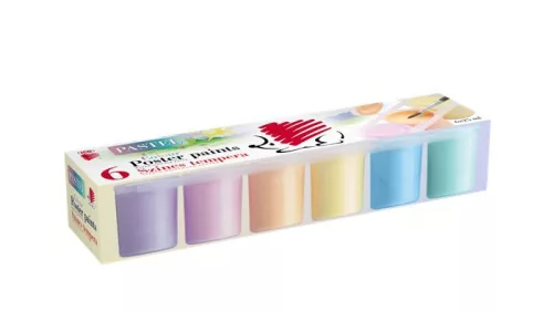 Tempera készlet, tégelyes, ICO "Süni", 6 különböző pasztell szín