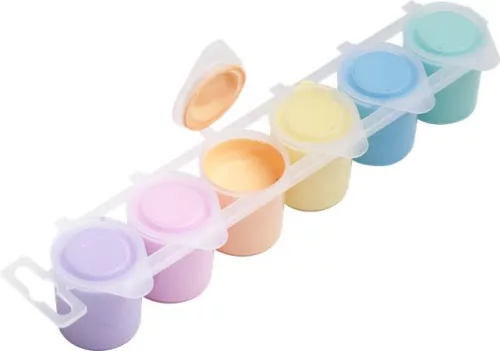 Tempera készlet, tégelyes, ICO "Süni", 6 különböző pasztell szín