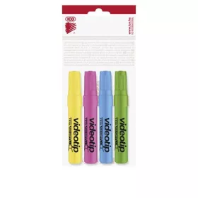   Szövegkiemelő készlet, 1-4 mm, ICO "Videotip", 4 különböző szín