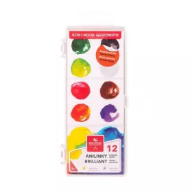   Vízfesték, 12 darabos, 22,5 mm, KOH-I-NOOR "Anilinky Brilliant"