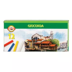   Pasztellkréta, kemény, KOH-I-NOOR "Gioconda 8112/6", 12 különböző szín