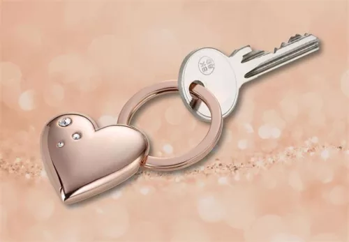Kulcstartó, SWAROVSKI® kristályokkal, TROIKA, "Girls Best Friend Rosy" Shiny