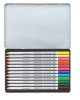 Akvarell ceruza készlet, hatszögletű, fém doboz, STAEDTLER "Karat® aquarell 125", 12 különböző szín