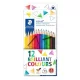Színes ceruza készlet, háromszögletű, STAEDTLER "Ergo Soft 157", 12 különböző szín